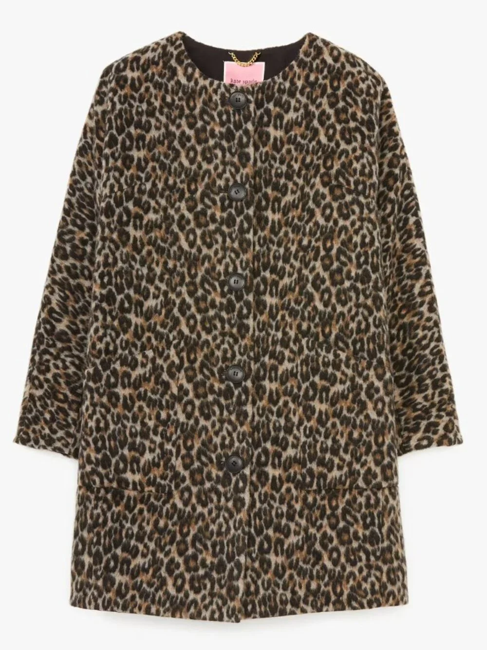 Kate Spade Brushed Leopard Wool Blend Cocoon Coat XS NWT